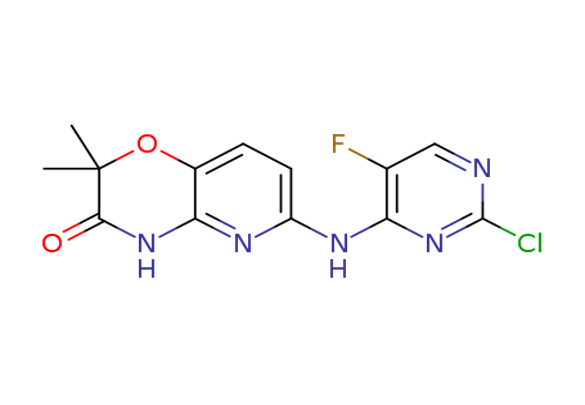 6-((2-chloro-5-fluoropyrimidin-4-yl)amino)-2,2-dimethyl-2H-pyrido[3,2-b][1,4]oxazin-3(4H)-one
