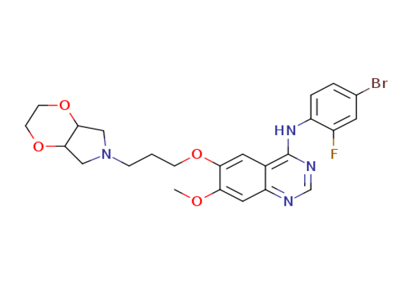 N-(4-bromo-2-fluorophenyl)-7-methoxy-6-(3-(tetrahydro-2H-[1,4]dioxino[2,3-c]pyrrol-6(3H)-yl)propoxy)quinazolin-4-amine